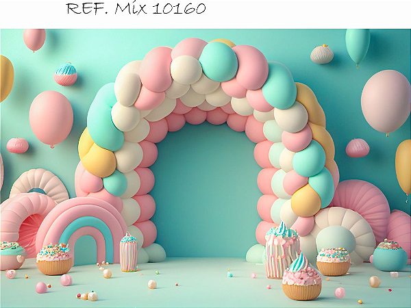 Fundo Fotográfico Retangular Cenário Doces