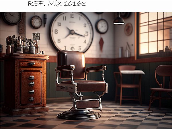 Fundo Fotográfico Retangular Cenário Barbearia