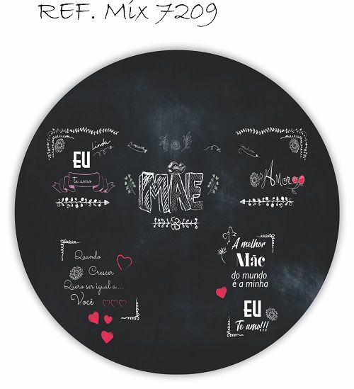 Painel Festa Redondo Sublimado Dia Das Mães da C/elástico