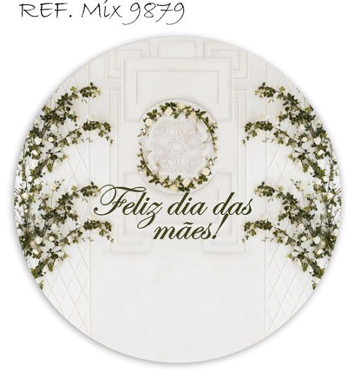 Painel Festa Redondo Sublimado Dia Das Mães da C/elástico