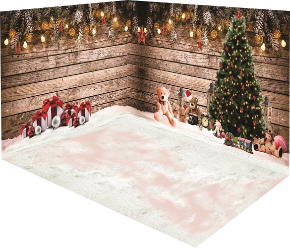 Fundo Fotográfico Cenário 3D Natal (parede e chão)