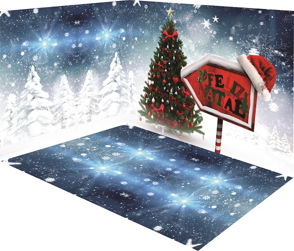 Fundo Fotográfico Cenário 3D Natal (parede e chão)
