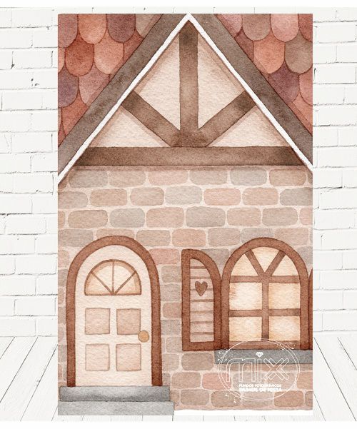 Painel Retangular Decorativo Para Festa Casinha
