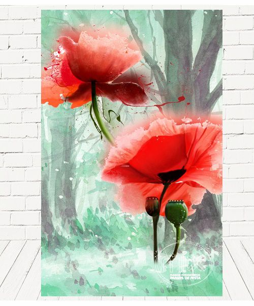 Painel Retangular Decorativo Para Festa Floral