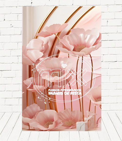 Painel Retangular Decorativo Para Festa Floral