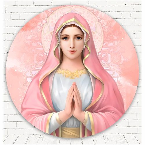 Painel Festa Redondo Sublimado Ave maria C/elástico