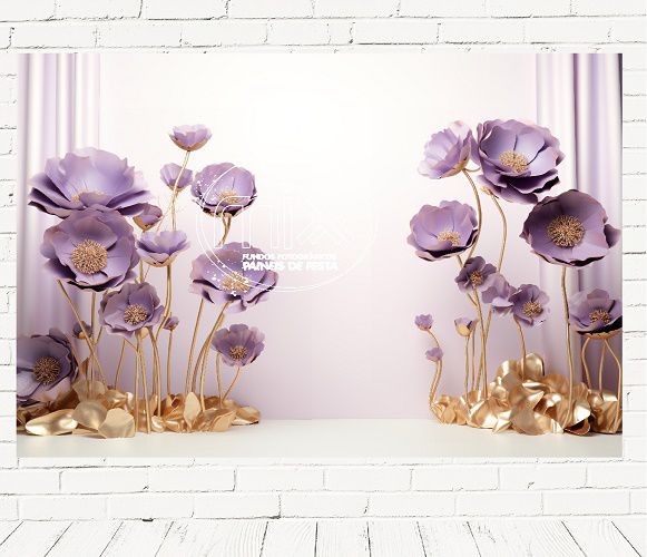 Fundo Fotográfico Em Tecido Cenário Floral