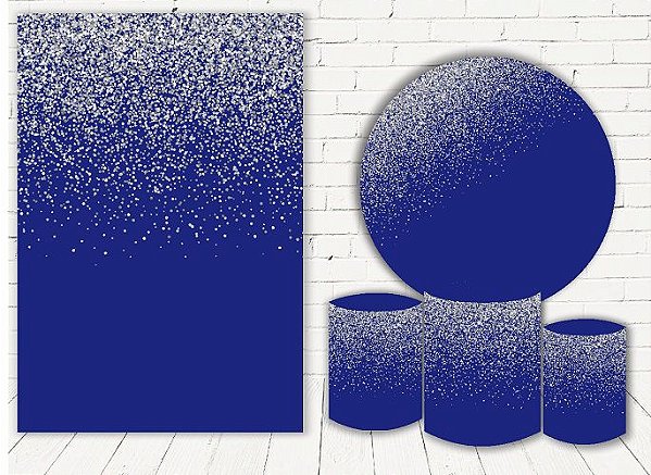 Painel Redondo Sublimado Glitter + Trio de Cilindros Veste Fácil + Painel Lateral