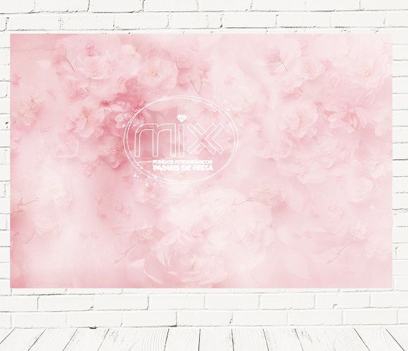 Fundo Fotográfico Em Tecido Cenário Floral Rosa