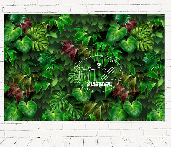 Fundo Fotográfico Em Tecido Cenário Folhagem