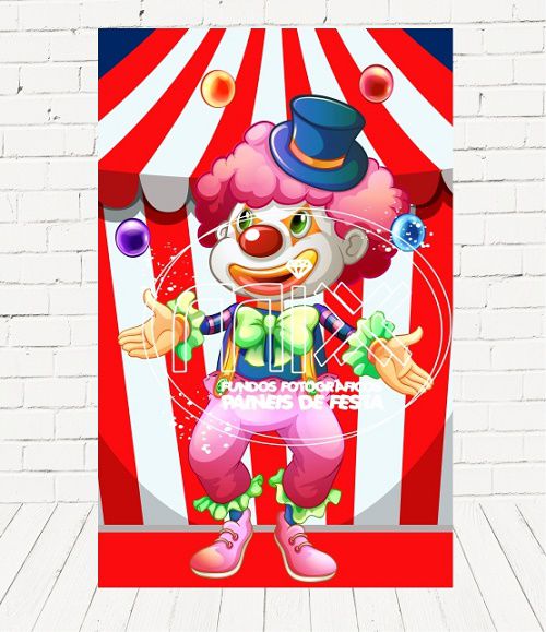 Painel Retangular Decorativo Para Festa Circo