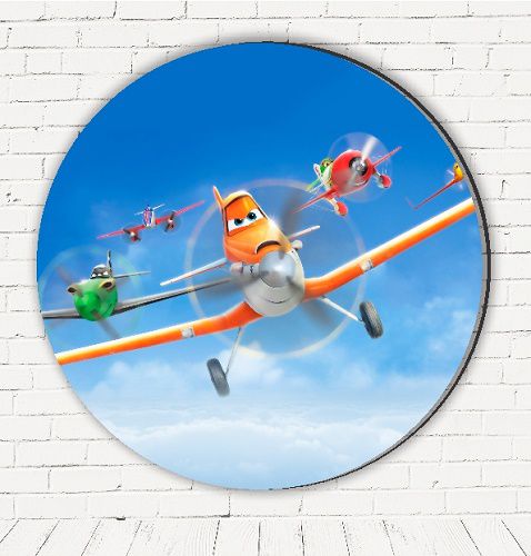 Painel Festa Redondo Sublimado Avioes C/elástico