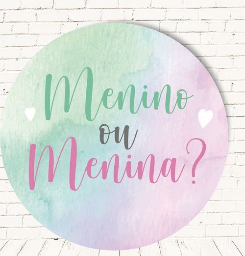 Painel Festa Redondo Sublimado Chá Revelação C/elástico