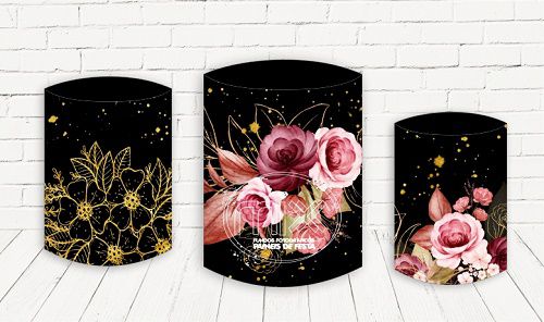 Trio De Capas P/ Cilindros Sublimado Floral Veste Fácil