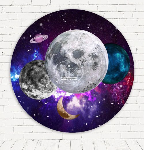 Painel Festa Redondo Sublimado Galaxia C/elástico