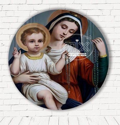Painel Festa Redondo Sublimado Nossa Senhora Rosario C/elástico
