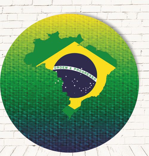 Painel Festa Redondo Sublimado Brasil C/elástico