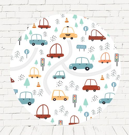 Painel Festa Redondo Sublimado Carros C/elástico