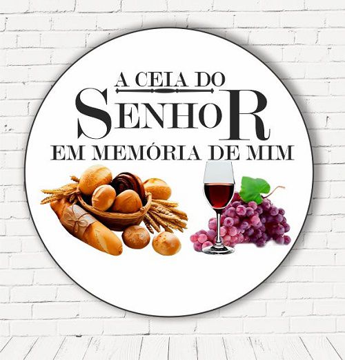 Painel Festa Redondo Sublimado Ceia do Senhor C/elástico