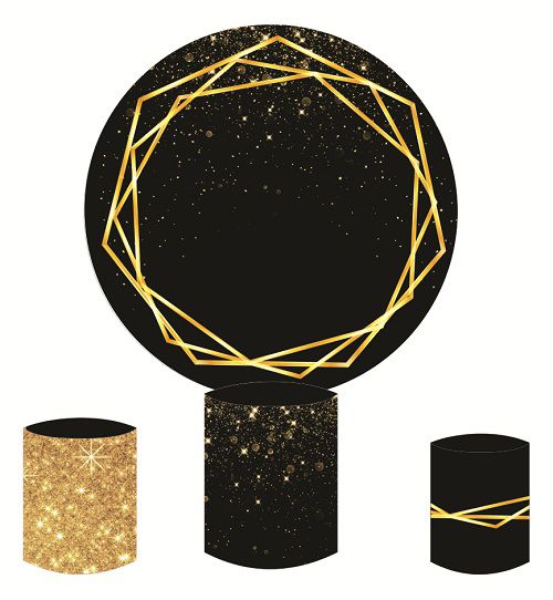 Painel Redondo Sublimado Glitter + Trio de Cilindros Veste Fácil