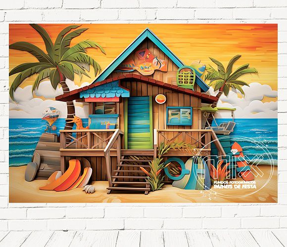 Fundo Fotográfico Em Tecido Cenario Verão Praia