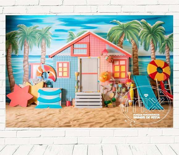 Fundo Fotográfico Em Tecido Cenario Verão Praia