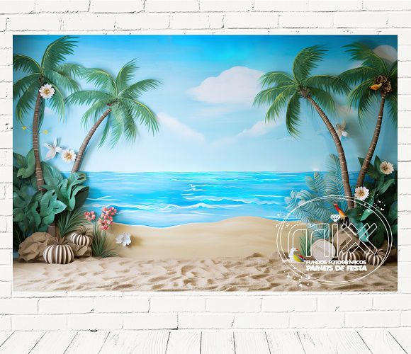 Fundo Fotográfico Em Tecido Cenario Verão Praia