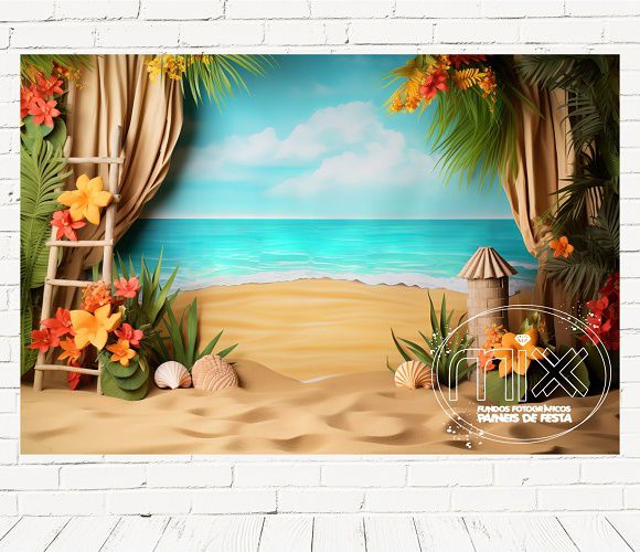 Fundo Fotográfico Em Tecido Cenario Verão Praia
