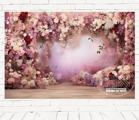 Fundo Fotográfico Em Tecido Cenario Floral