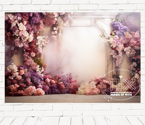 Fundo Fotográfico Em Tecido Cenario Floral