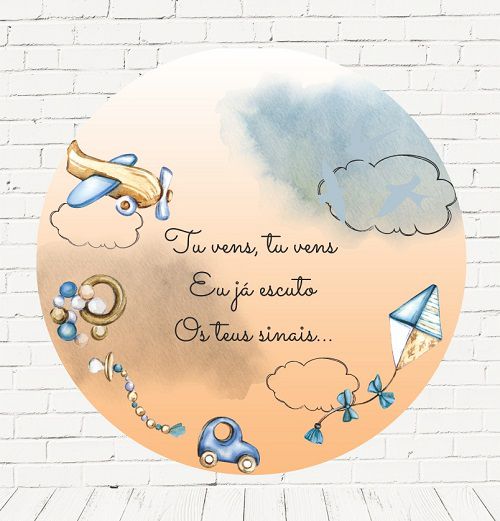 Painel Festa Redondo Sublimado Chá revelação C/elástico