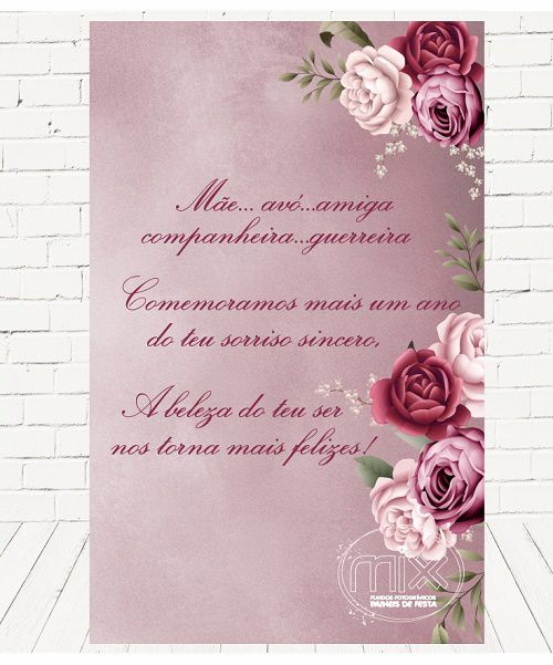Painel Retangular Decorativo Para Festa Dia Das Mães