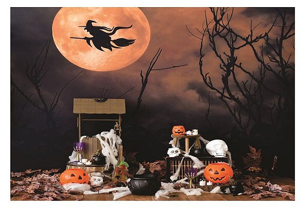Fundo Fotográfico Em Tecido Cenario Halloween
