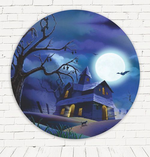 Painel Festa Redondo Sublimado Halloween C/elástico