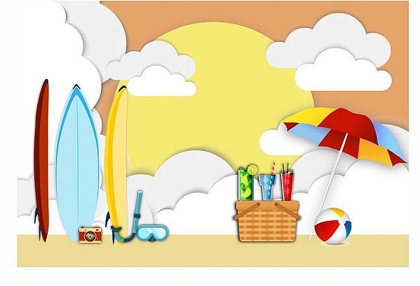 Fundo Fotográfico Em Tecido Cenario Verão