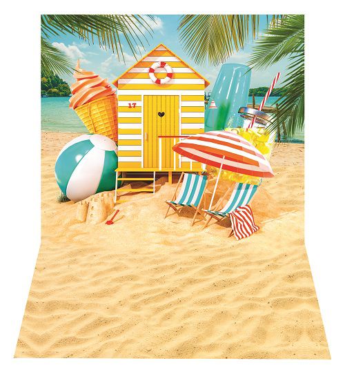 Fundo Fotográfico Em Tecido Cenário Praia, Verão Newborn