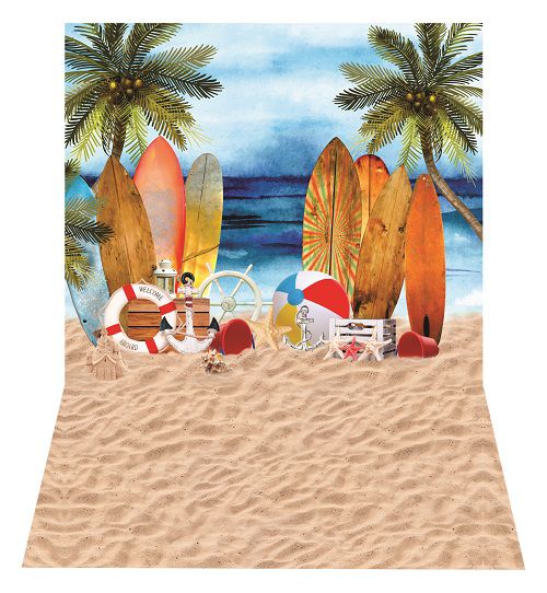Fundo Fotográfico Em Tecido Cenário Praia, Verão Newborn