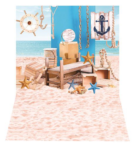 Fundo Fotográfico Em Tecido Cenário Praia, Verão Newborn