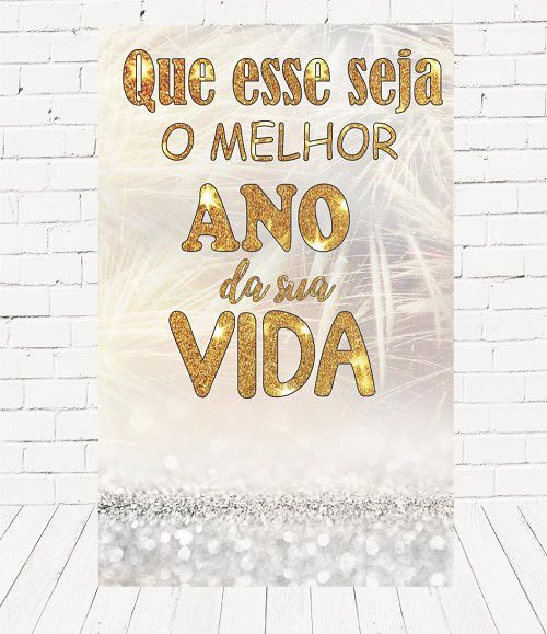 Painel Retangular Decorativo Para Festa Ano Novo