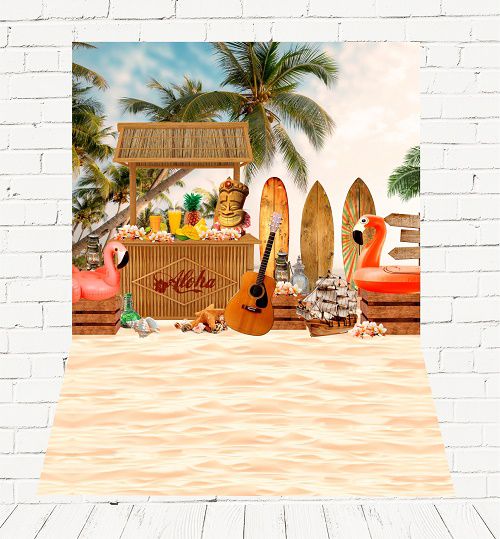 Fundo Fotográfico Em Tecido Cenário Praia, Verão Newborn