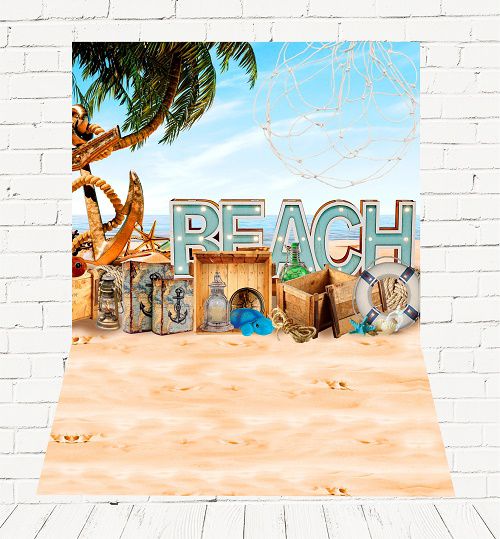 Fundo Fotográfico Em Tecido Cenário Praia, Verão Newborn