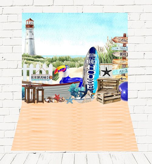 Fundo Fotográfico Em Tecido Cenário Praia, Verão Newborn