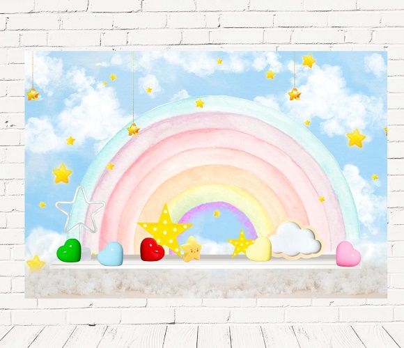 Fundo Fotográfico Em Tecido Cenario Arco Iris