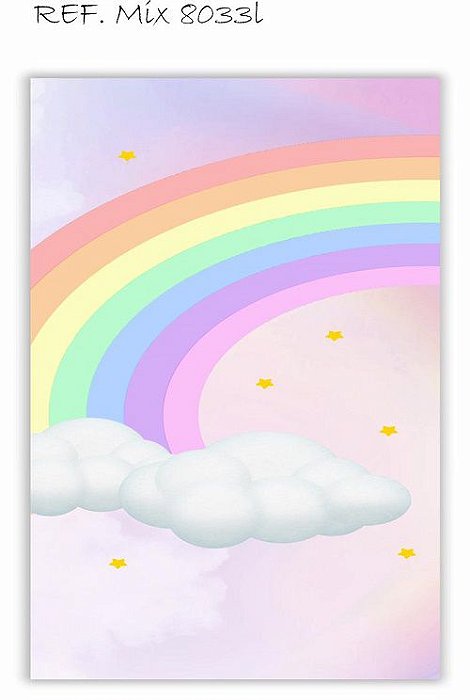 Painel Retangular Decorativo Para Festa Arco Iris