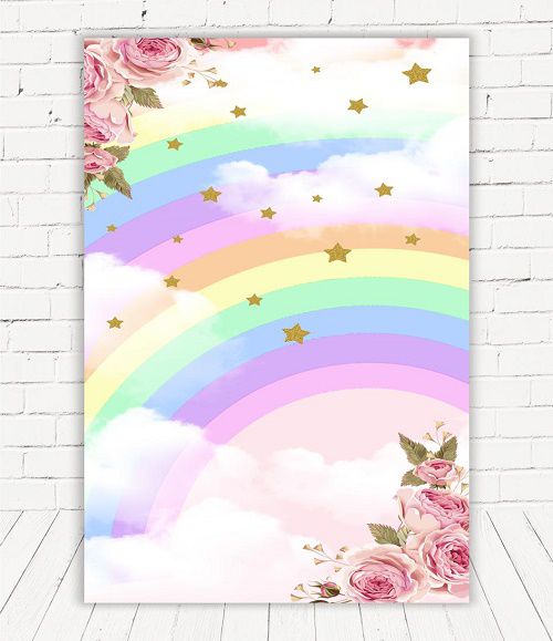 Painel Retangular Decorativo Para Festa Arco Iris