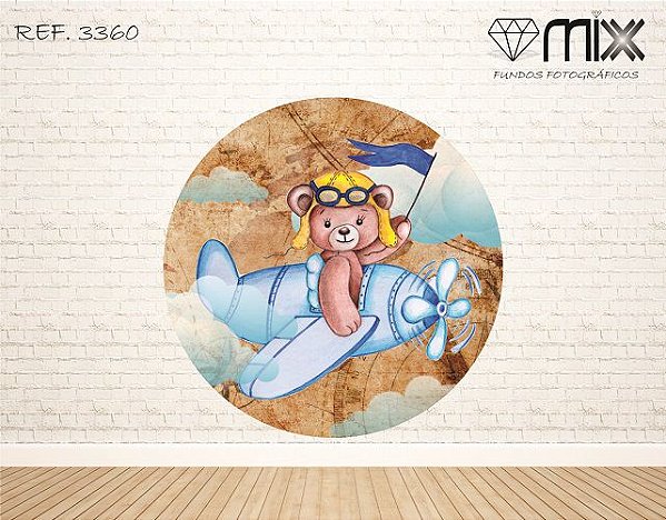 Painel Festa Redondo Sublimado Aviador C/elástico