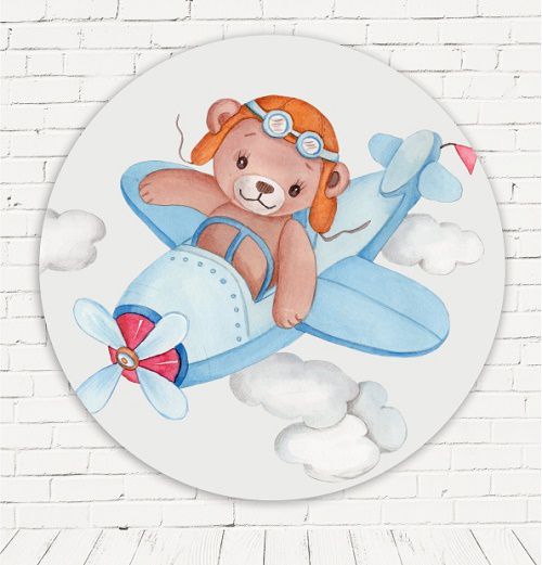 Painel Festa Redondo Sublimado Aviador C/elástico