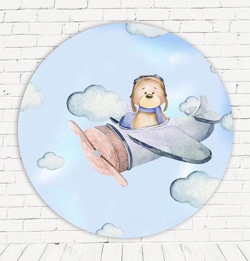 Painel Festa Redondo Sublimado Aviador C/elástico