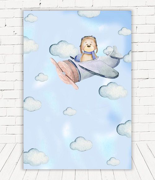 Painel Retangular Decorativo Para Festa Aviador