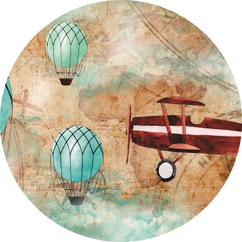 Painel Festa Redondo Sublimado Aviador C/elástico